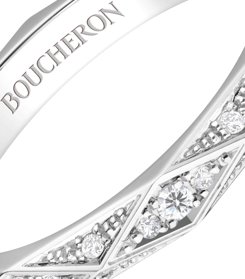 Boucheron platinum diamond Facette wedding band, UK version
