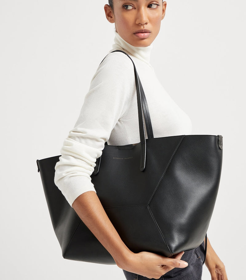 Brunello Cucinelli calfskin BC Duo tote bag, UK version