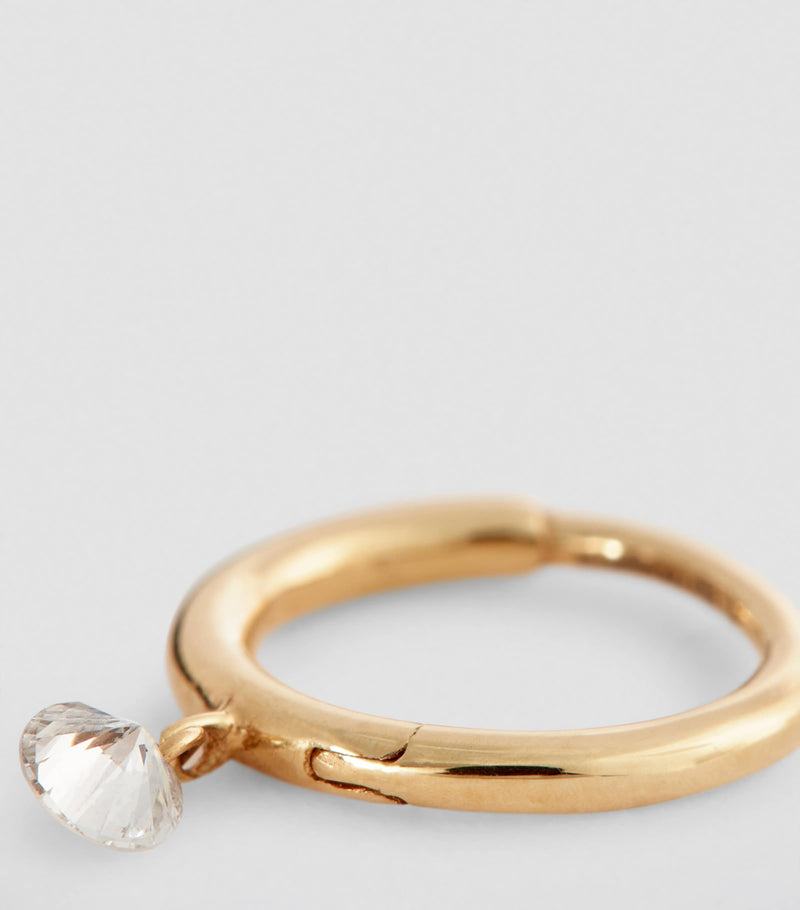 Persée Danaé single huggie earring in yellow gold and diamond, UK version