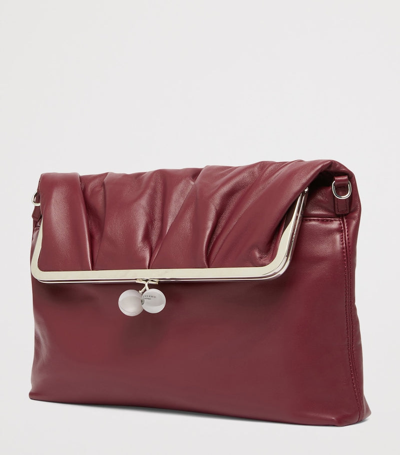 Weekend Max Mara Pasticcino leather clutch bag (British brand)