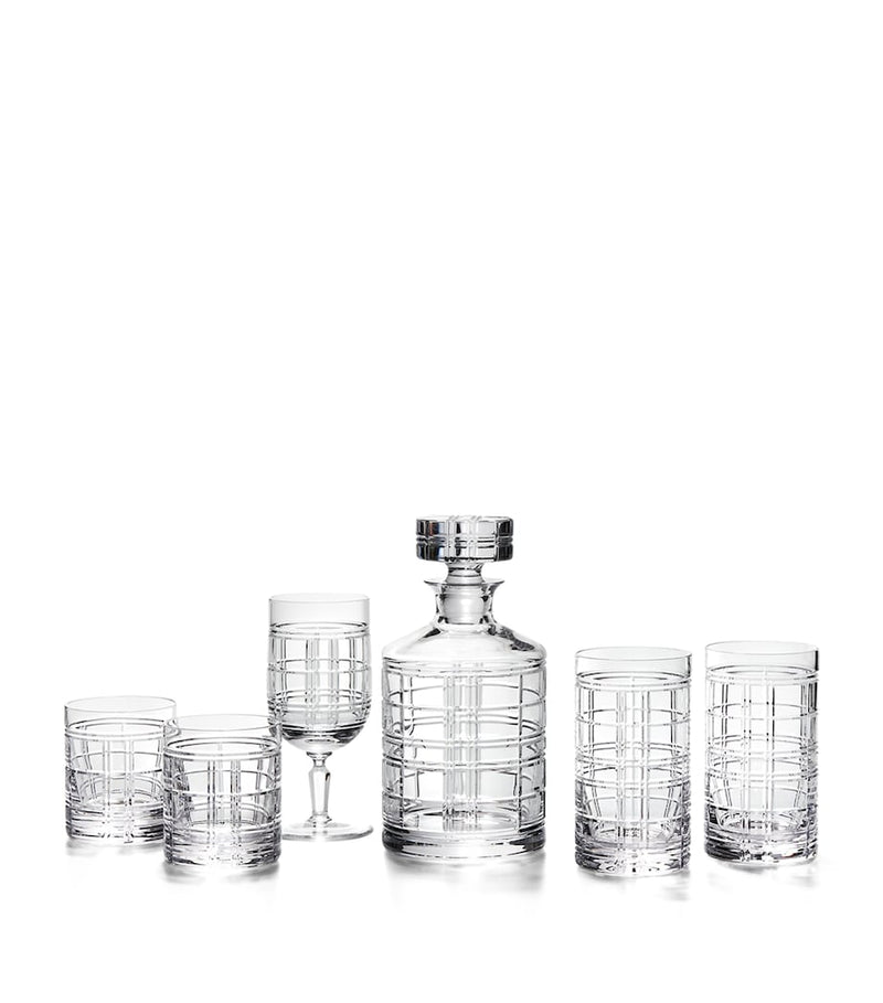 Ralph Lauren Hudson Plaid iced beverage glass, imported from the UK