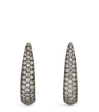 Eva Fehren blackened white gold and diamond claw stud earrings, imported from the UK