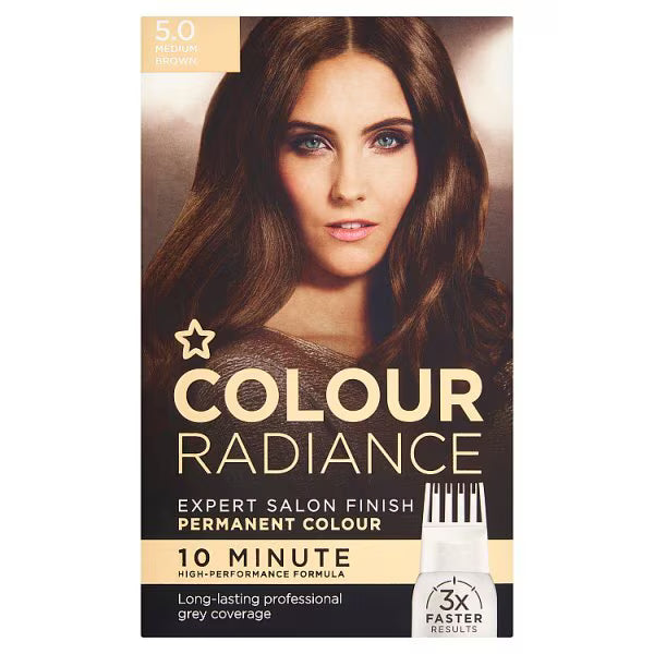 Superdrug Colour Radiance Medium Brown 5/0 hair dye (British brand)