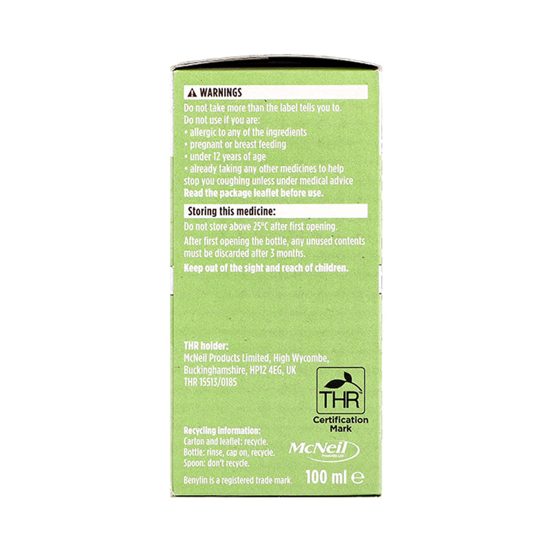 Benylin Kräuterhustensirup zuckerfrei 100ml - Britisches Produkt