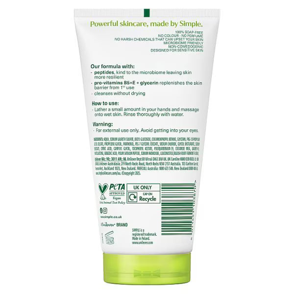Simple Kind to Skin Moisturising Facial Wash 150ml, UK version