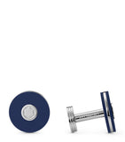 Montblanc cufflinks stainless steel blue resin 1.5cm (British brand)
