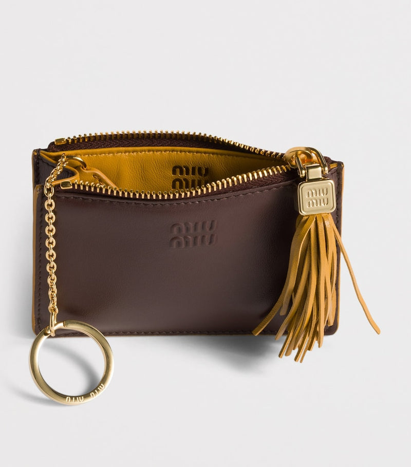 Miu Miu calfskin tassel card holder (British brand)