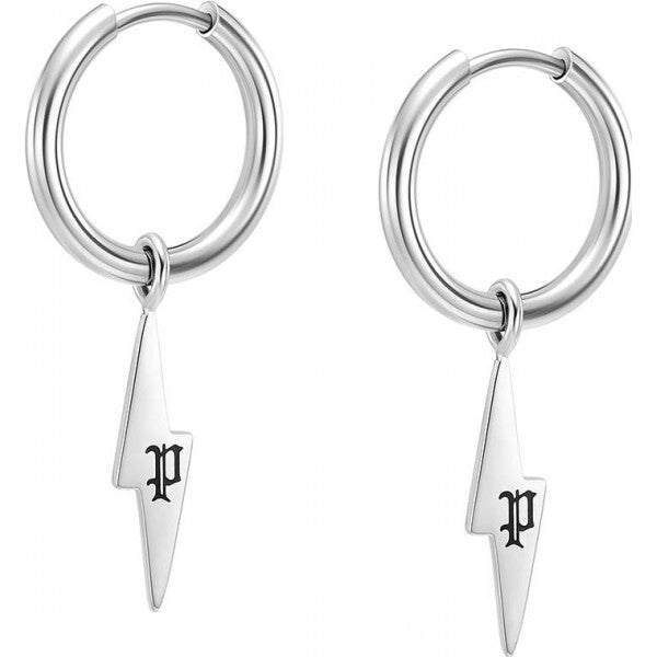 Police silver Strike earrings for men (British brand)