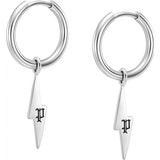 Police silver Strike earrings for men (British brand)