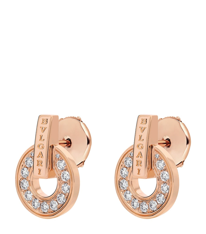 Bvlgari rose gold diamond earrings, UK version