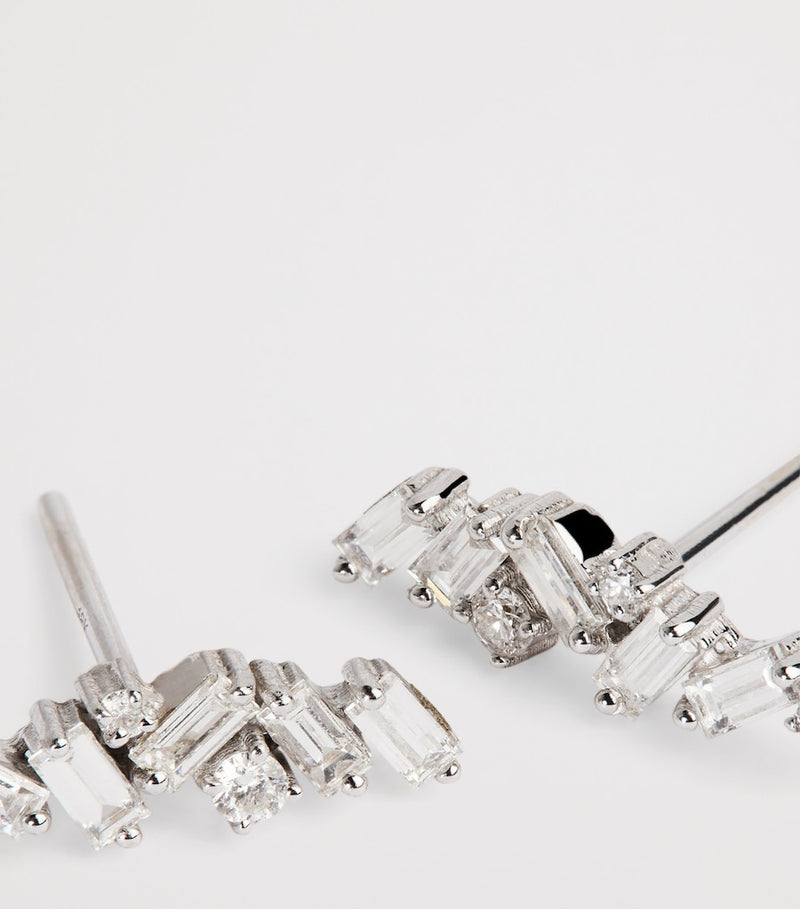 Suzanne Kalan white gold diamond Frenzy stud earrings (British brand)