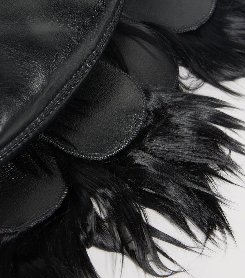 Chloé black feather crescent shoulder bag - British product
