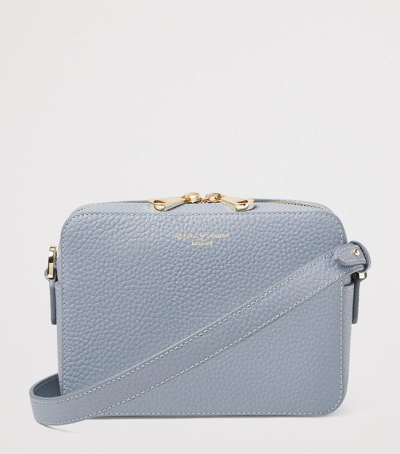 Aspinal of London leather camera crossbody bag slot weave (British brand)