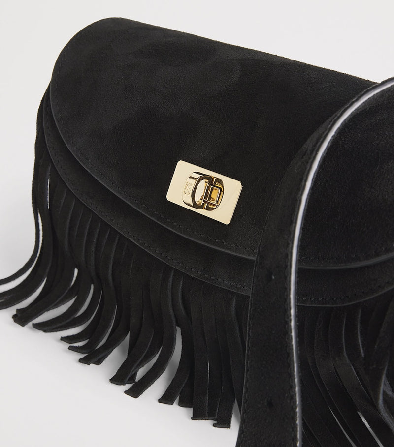 Sandro Paris small suede Le Mambo cross-body bag - British product
