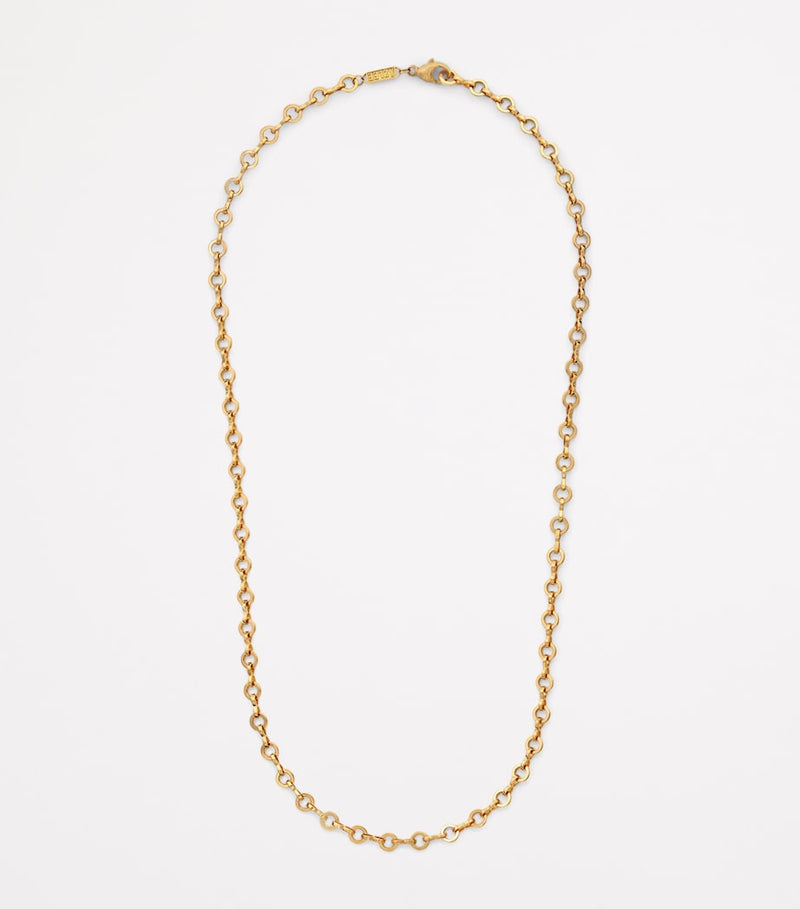 Azlee yellow gold circle-link chain necklace - British product