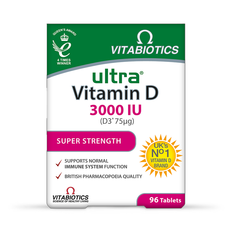 Vitabiotics Ultra Vitamin D 3000IU 96 Tablets (British brand)