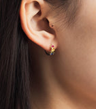 Suzanne Kalan rainbow sapphire bold huggie earrings, UK version