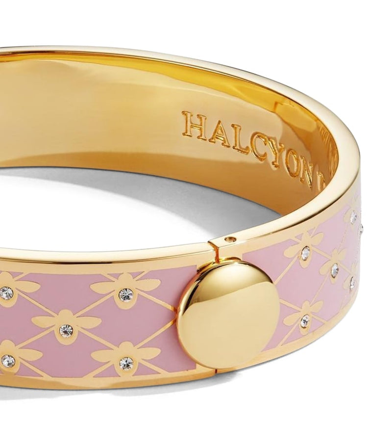 Halcyon Days gold-plated enamel bee bangle, imported from the UK