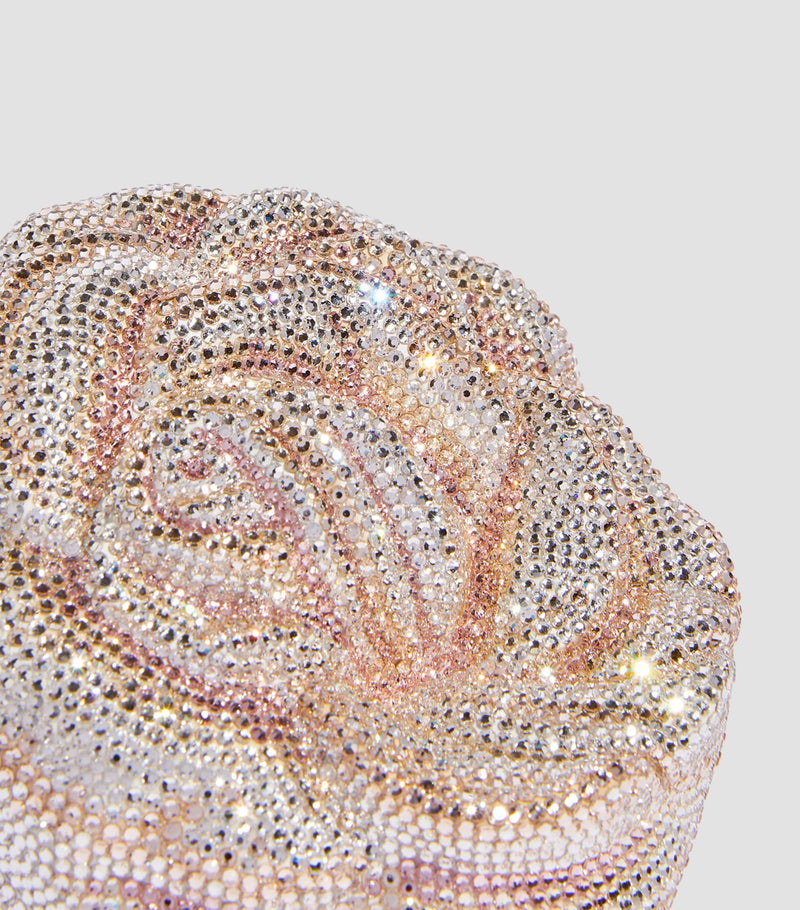 Judith Leiber crystal-embellished rose clutch bag (British brand)