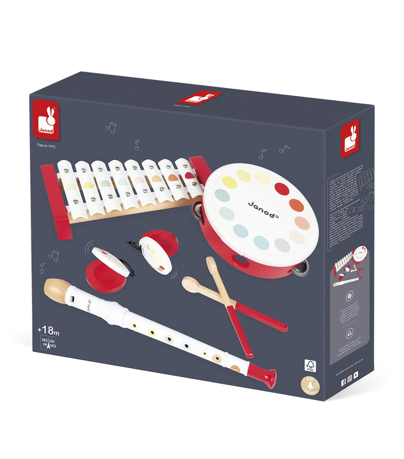 Janod musical set Confetti timber instruments (British brand)