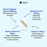 New Leaf marine collagen capsules 1060mg Type 1 (British brand)