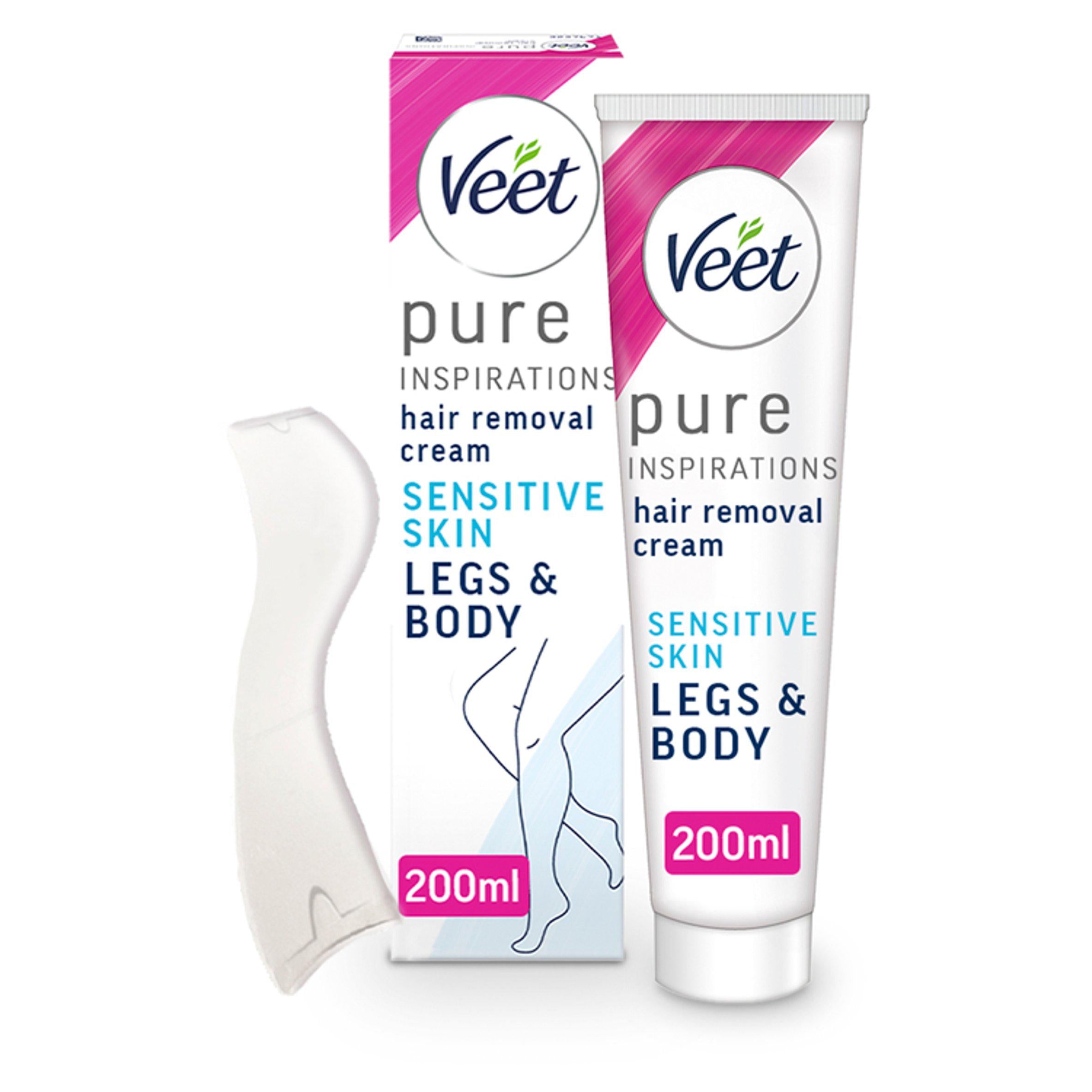 Veet Pure Hair Wax Cream Body & Legs for Sensitive Skin 200ml GOODS Sainsburys