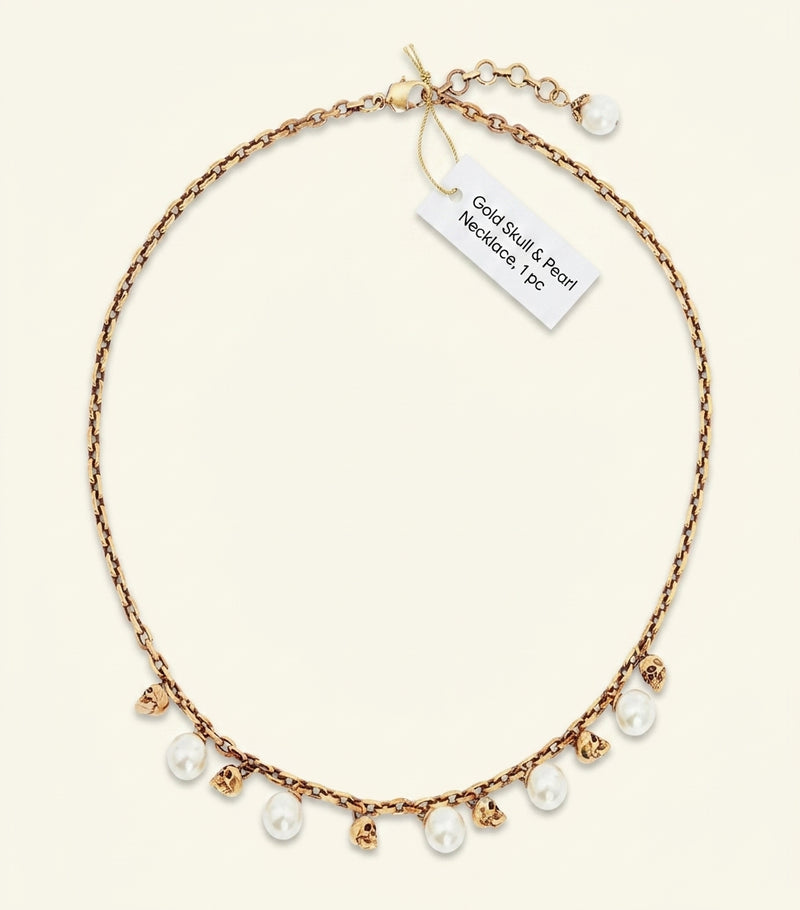 Alexander McQueen skull faux pearl necklace, UK version