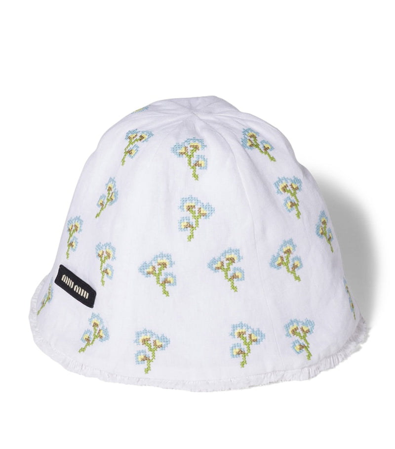 Miu Miu flax embroidered hat (British brand)