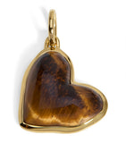 Monica Vinader gold vermeil heart pendant with tiger's eye, imported from the UK