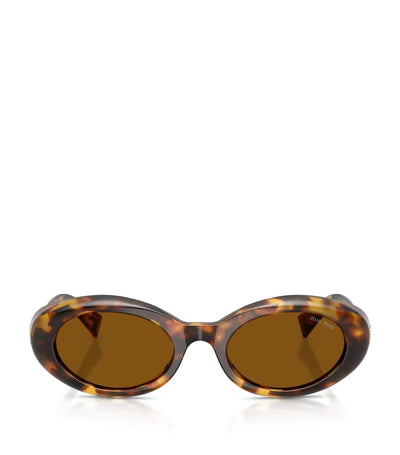Harrods Miu Miu Oval Wrap-Around Sunglasses- Buy online at McGrocer