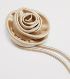 Max Mara satin flower brooch with rose motif (British brand)