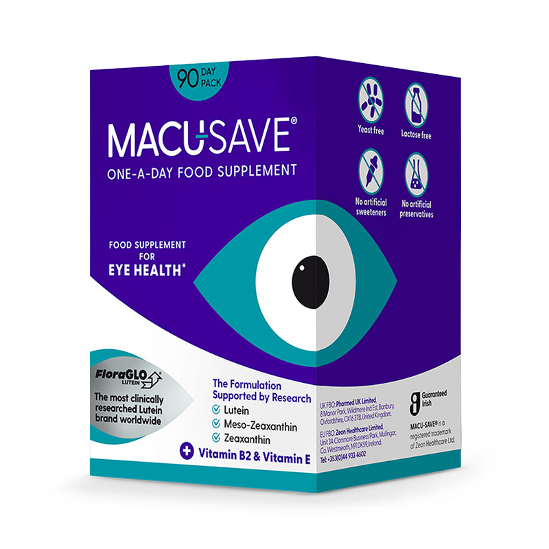 Macu-SAVE eye health supplement capsules 90, imported from the UK