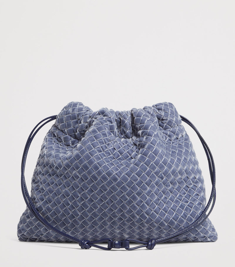 Bottega Veneta Dustbag shoulder bag in velvet lambskin, imported from the UK