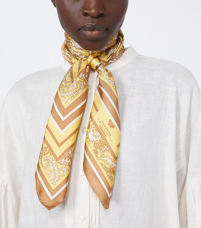 Weekend Max Mara printed silk twill scarf 90cm, UK version