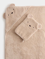 M&S Pure Cotton Bear Hooded Towel and Wash Mitt Set- Buy online at McGrocer