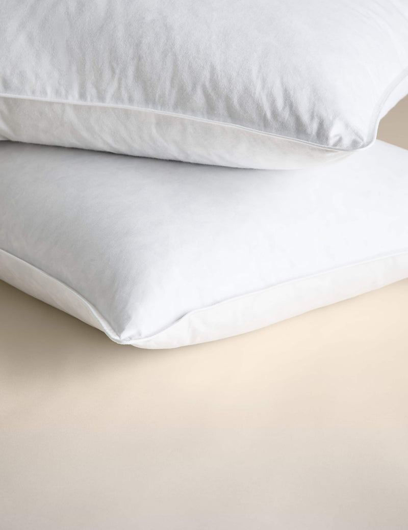 Lot de 2 oreillers fermes en duvet et plumes d'oie