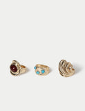 Bright stone rings 3 pack - British product