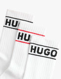 HUGO cotton rich ribbed ankle socks 3 pack, imported from the UK