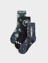 M&S Minecraft 3 Pack Cotton Rich Ankle Socks (6 Small-7 Large)- Buy online at McGrocer