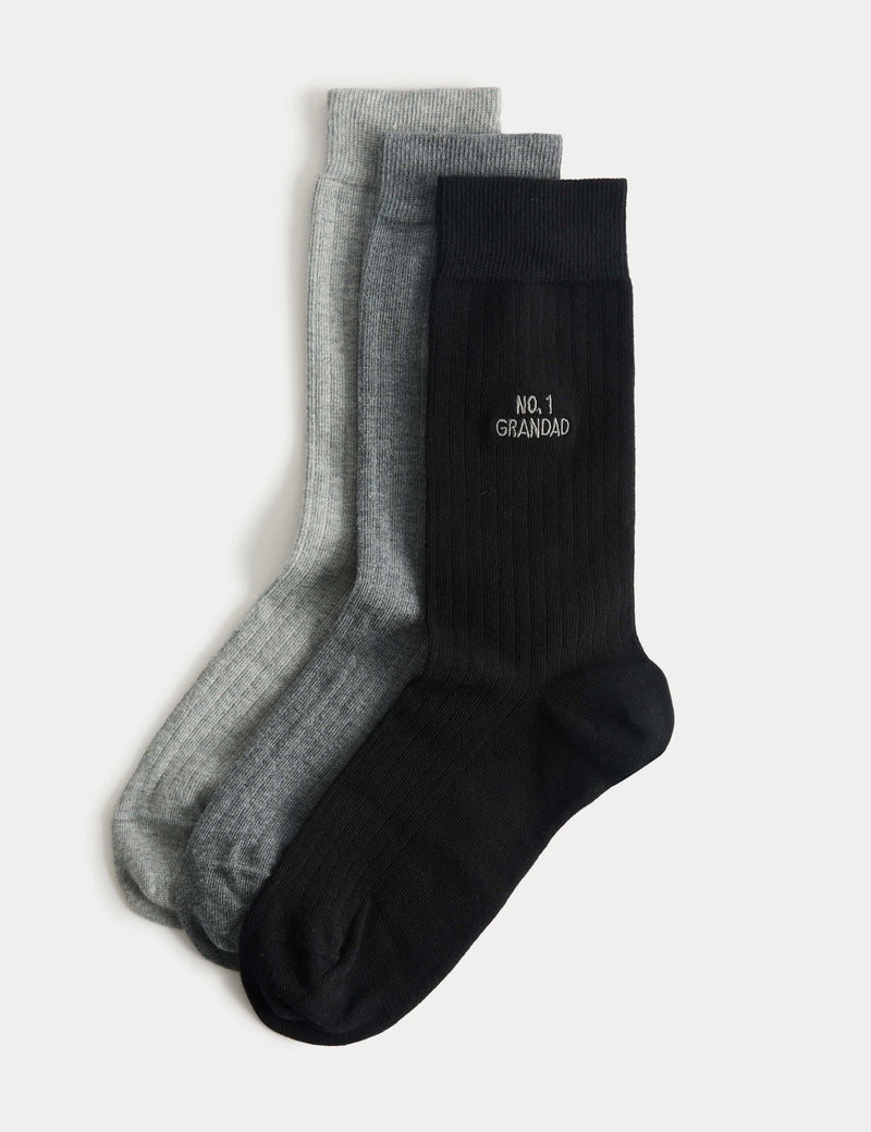 M&S No.1 Grandad Socks 3 Pack Cotton Rich - British product