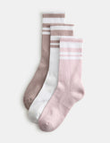 Goodmove cotton rich striped crew socks 3 pack - British product