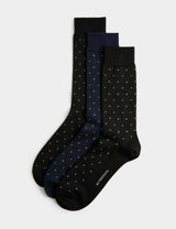 M&S Autograph 3 Pack Geometric Merino Wool Blend Socks- Buy online at McGrocer