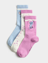 M&S Disney Lilo & Stitch 3 Pack Cotton Rich Ankle Socks (6 Small-7 Large)- Buy online at McGrocer