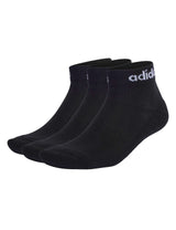 M&S Adidas 3 Pack Linear Cotton Rich Logo Ankle Socks- Buy online at McGrocer