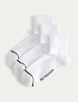 M&S Autograph Pima Cotton Rich Quarter Liner Socks 3 Pack- Buy online at McGrocer