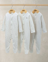 Mamas & Papas Pure Cotton Cloud Sleepsuits 3 Pack (0-24 Months)