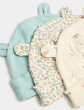 pure cotton baby hats 3 pack 0-12 months, UK version