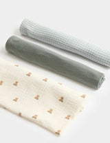 M&S 3 Pack Pure Cotton Muslin Squares- Buy online at McGrocer