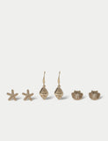 Shell starfish earrings 3 pack, imported from the UK