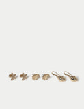 Shell starfish earrings 3 pack, imported from the UK